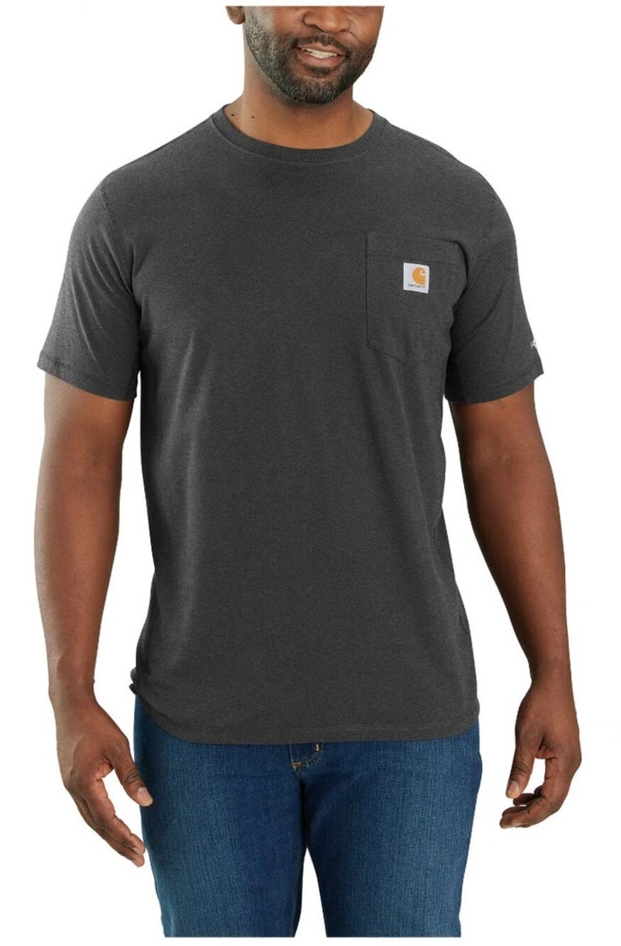 NWT Carhartt Force Relaxed Fit Short Sleeve Pocket T-Shirt in Carbon Heather XL